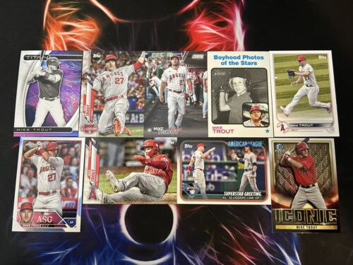 Lot Of 9- Mike Trout Baseball Cards Inserts And Base