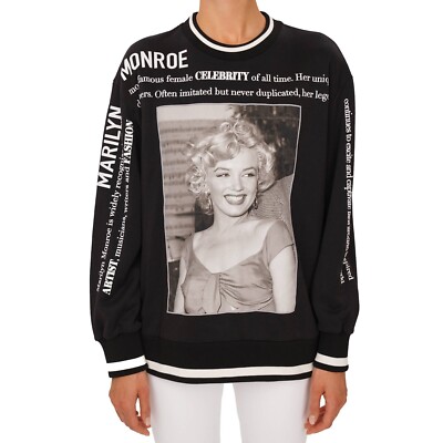 Dolce & Gabbana Marilyn Monroe Print Oversize Sweater Black 12630 