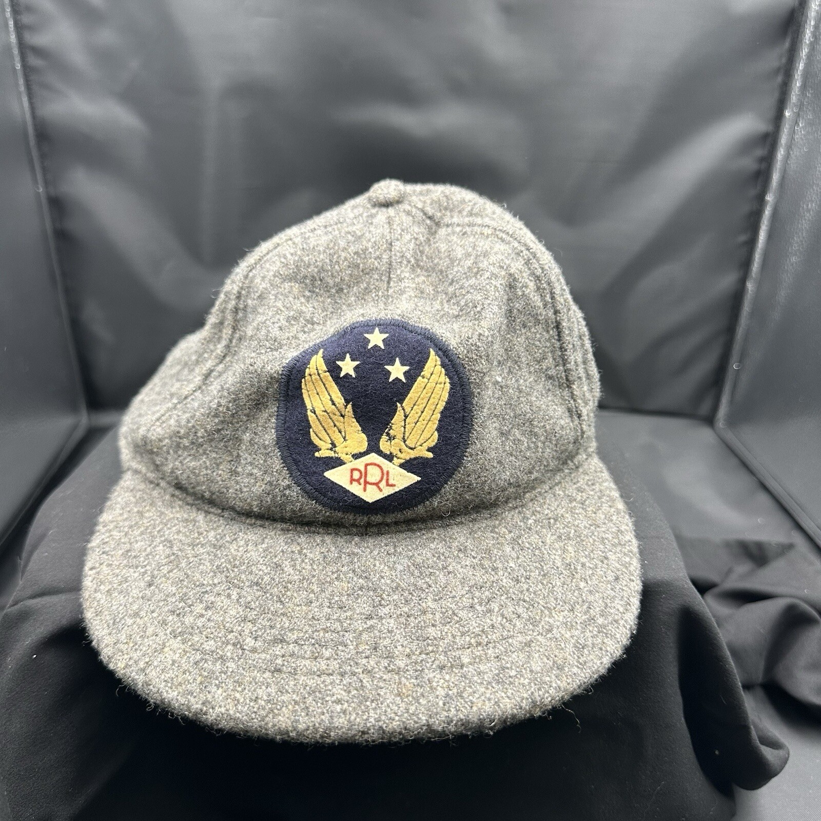 Ralph Lauren Wool Blend Gray Hat Old Air Force Logo Back Strap RRL Polo