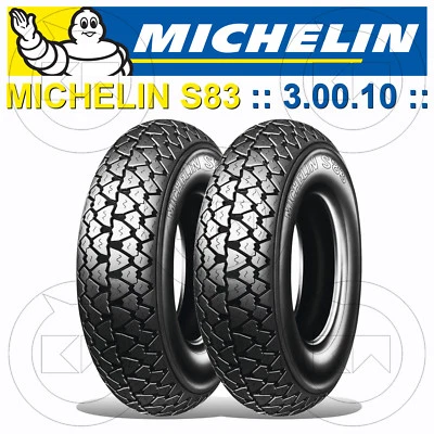 2 GOMME PNEUMATICI COPERTONI MICHELIN S83 VESPA PK 50 PK50 S XL 3.00.10 3.00/10