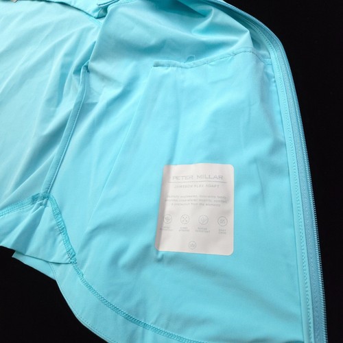 PETER MILLAR WOMENS JACKET GOLF ZIP SWEATER -XL- AQUA BLUE FLEX ADAPT JAMESON - Picture 16 of 16