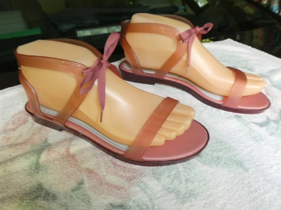 Melissa + Jason Wu~Women's Artemis Light Pink Jelly Sandals~7~Ribbon Tie~N/W/O/B - Image 2 of 4