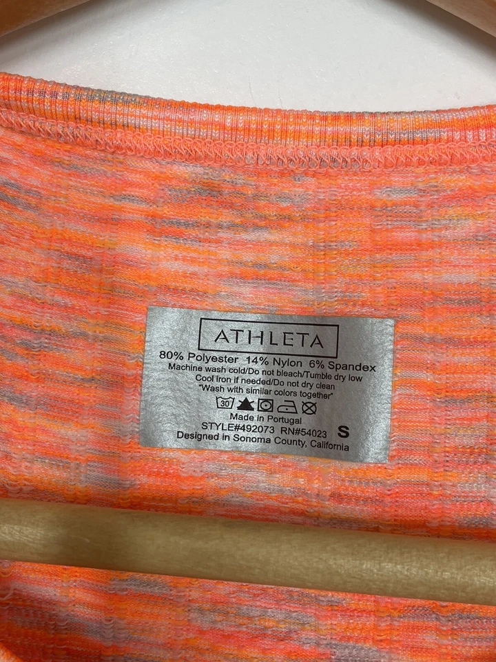 Camiseta sin mangas atlética Athleta naranja teñido espacial para mujer talla pequeña elástica Foto 3 de 4