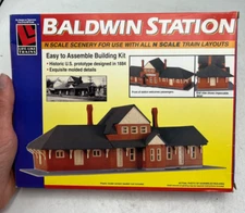 Life-Like N Scale Baldwin Station Model Train Trackside Building / Structure