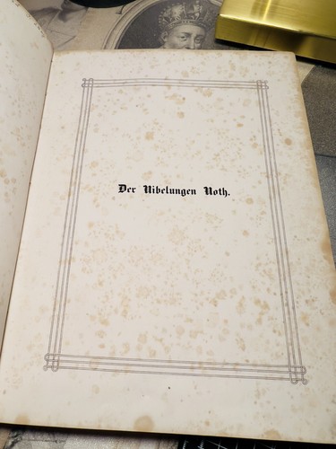 Libro antico 1843 Der Nibelungen Noth Julius Schnorre von Carolsfeld RARO - Foto 7 di 15