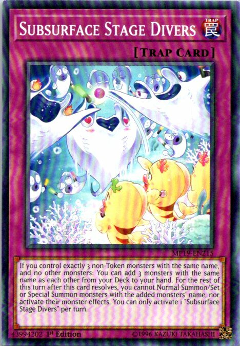 Subsurface Stage Divers MP19-EN215 Yu-Gi-Oh! Card Light Play 1st Edition 