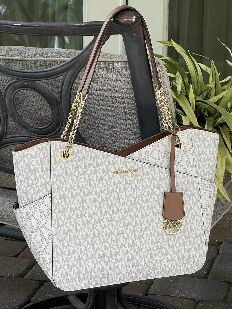 vanilla michael kors jet set travel tote