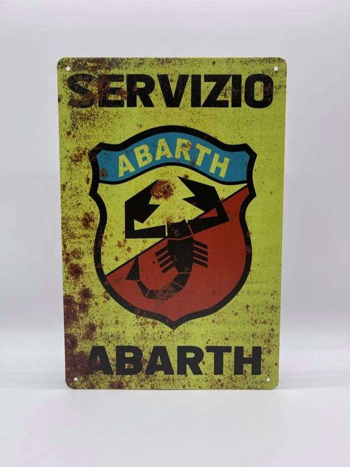 BLACKBEARD WAREHOUSE Blechschild Servizio Abarth 20x30cm Nostalgie Retro Reklame Vintage Geschenk