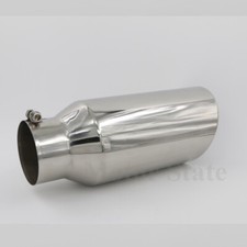Inlet 4 Outlet 6-15-18 Overall Stainless Steel Rolled Edge 20 Exhaust Tip