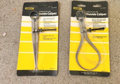 Lot of 2 Brand New General Tools Inside and Outside Calipers