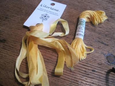 Gloriana Handdyed Silk Ribbon-Needlework-NARCISSUS&SOIE D'ALGER FLOSS 2524-2 PCS