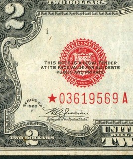 STAR $2 1928 United States Note PAPER CURRENCY AUCTIONS
