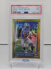 2021 Donruss Optic Rated Rookie Amon-ra St. Brown Gold /10 PSA 9