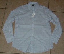 TOMMY HILFIGER Men Sz Medium Blue Plaid Slim Fit Stretch Button Up Shirt NWT NEW