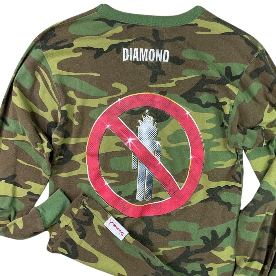 Travis Scott x Diamond Supply Co T-Shirt Men Sz M Camo Long Sleeve Graphic Tee