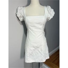 Zara White Sz XS Criss Cross Back Mini Dress Bridal Preppy Coastal