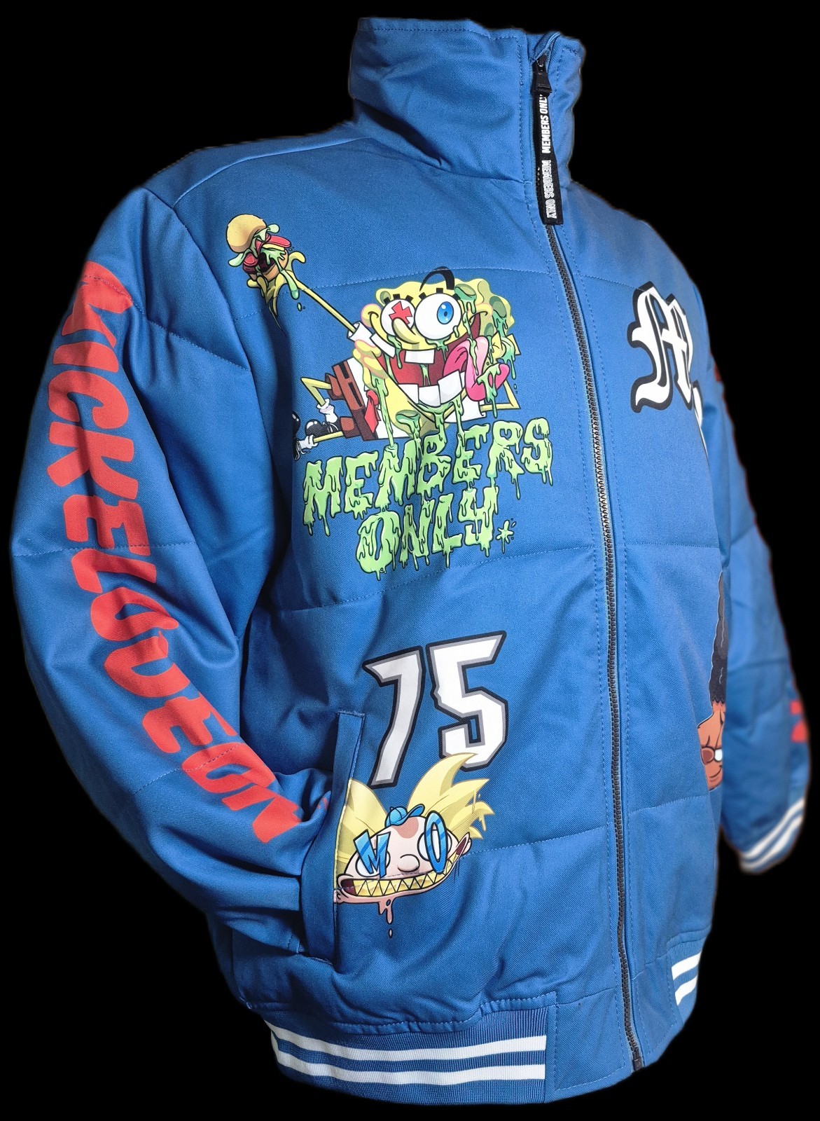 Nickelodeon SPONGEBOB Cartoon Network x Members Only Varsity Jacket Men's L NWT