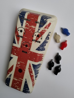 Steel ''Union Jack'' Finish Pedal Enclosure  (60s/70s Vintage Reissue VOX, Sola)