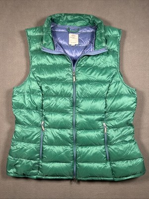 S Oliver Womens Size 42 (L/XL) Down Filled Full Zip Sleeveless Puffer Vest Green