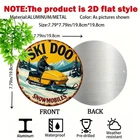 2D Flat, [Tin Metal Signs Home Décor 8x8 Inch Piece Vintage Ski Doo Snowmobile L
