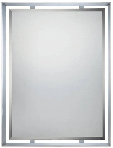 Quoizel Uptown Ritz Chrome 26" x 34" Rectangular Wall Mirror - Picture 2 of 5