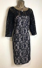 ZARA STUNNING BLACK LACE OVER CHAMPAGNE LONG SLEEVE DRESS SIZE M BNWOT!!