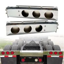 For Semi Trucks, Spring Loaded 2.5" Bolt 30" Chrome Steel Mud Flap Hanger Set