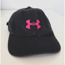 Under Armour Black Baseball Cap Trucker Hat Hot Pink Embroidery Strap Back