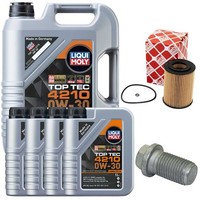 MotoröL Filter Set 0W-30 Liqui Moly 9 Liter + Schraube FüR Mercedes R-Klasse GL