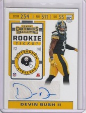 Devin Bush 2019 Panini Contenders Variation Rookie Ticket Rc Auto