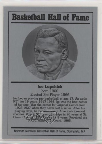 Joe Lapchick 1986 Hall of Fame Metallic card
