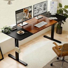 Electric Standing Desk Height Adjustable Home Office Computer Table 55" Black