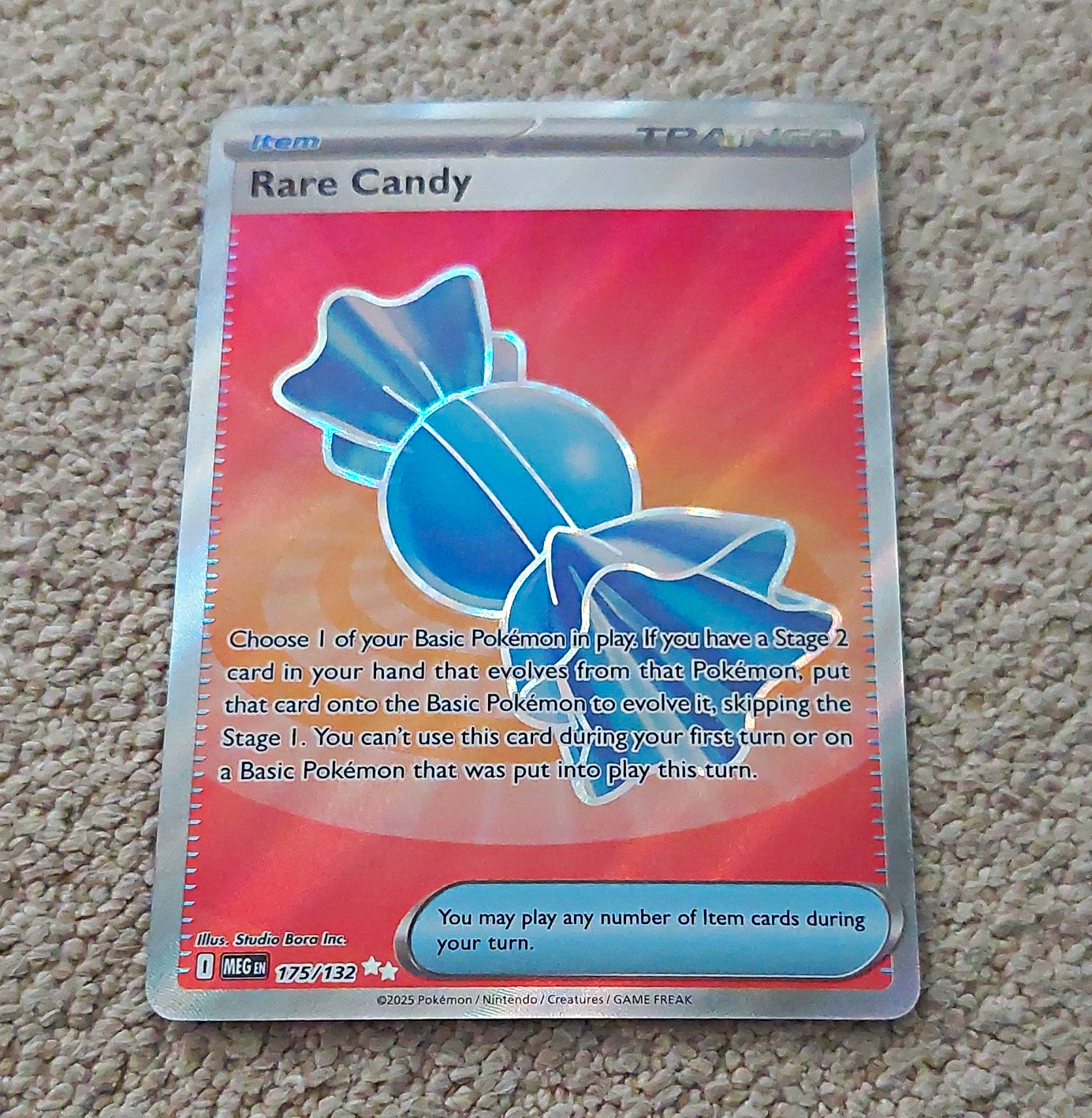 Pokemon Rare Candy 175/132 Holo Full Art Rare ME01 Mega Evolution English 2025