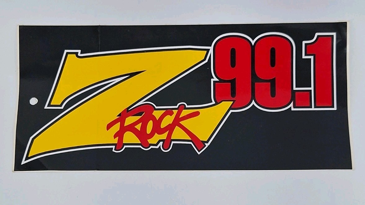 Red Fort Text Z Rock 99.1 FM Radio Station Bumper Sticker Advertising Dallas Fort ...