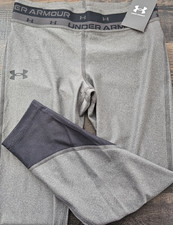 Girls Kids Youth Under Armour NEW Ankle Crop Pants Gray Medium fitted