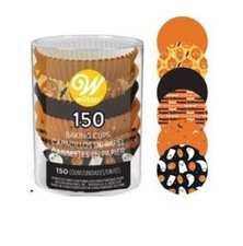 Halloween Orange Black Ghost 150 ct Baking Cups Cupcake Liners Wilton