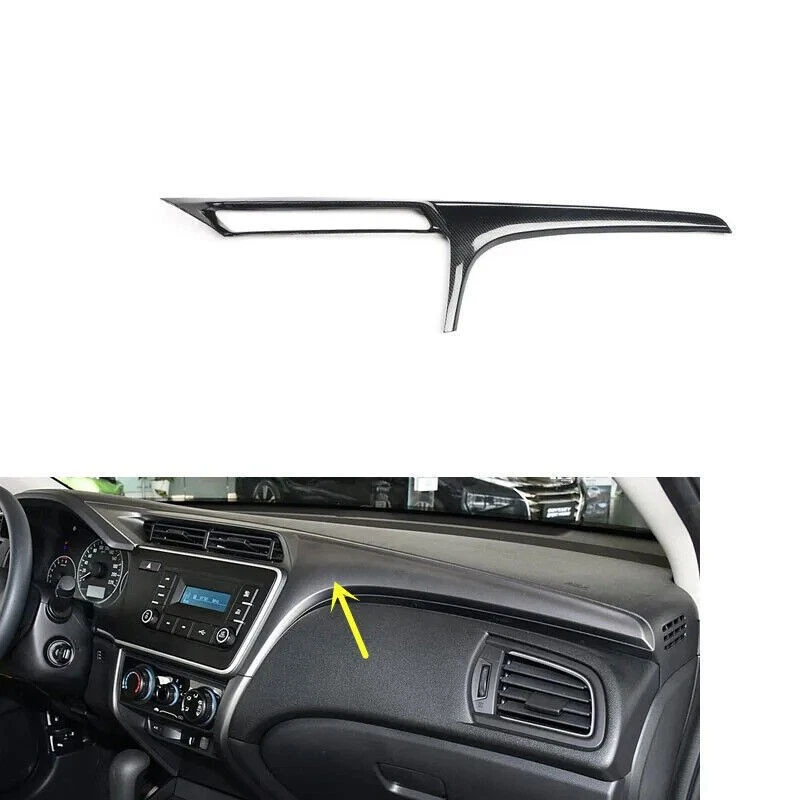 Pegatinas para embellecedores interiores de puertas de engranajes interiores de auto de fibra de carbono ABS para Honda City 2015-2019 Foto 2 de 4