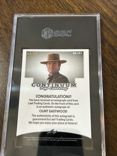 2024 Leaf Pop Century Continuum auto Red Clint Eastwood 43/49 SGC 10/10 - Picture 4 of 5