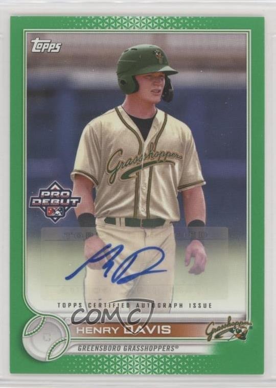 2022 Topps Pro Debut Green Auto 55/99 Henry Davis #PD-139 Auto 8h7