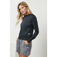 Vuori Daydream Tee T-shirt Black Crewneck Long Sleeve Stretch Pullover Size L