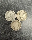 Better Date Silver Dime Lot 1942 D, 1944 S Mercury & 1906 Barber Dimes - 3 Coins