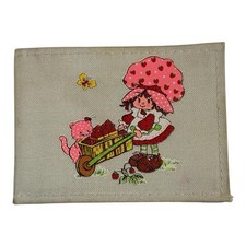 Vintage 1980  s STRAWBERRY SHORTCAKE Bi-fold Cloth Wallet RARE