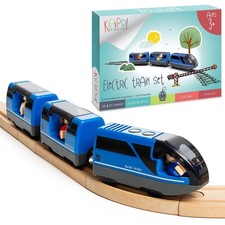 Battery Operated Action Locomotive Toy Train Set for Wooden Tracks, Magnetic...