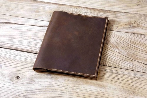 Fujitsu QUADERNO A5 10.3" Genuine Leather Carry Case Cover w/ Pen Sleeve Brown - Picture 5 of 7