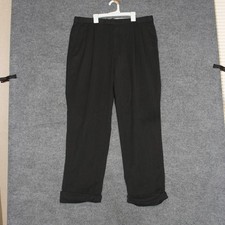 Brooks Brothers 346 Dress Pants Mens 36W Charcoal Stretch Wool Flat Front Cuffed