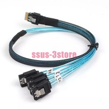 SFF-8654 4i to 4x SATA Internal SlimSAS 12Gbps Fanout Cable 50cm