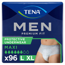 96 x TENA Men Premium Fit Pants Level 4 L/XL Incontinence Pants | 12 Packs of 8