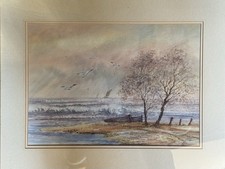 Signed JS Moody Watercolour Painting ~ Seascape, beautifully mounted & framed