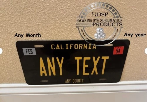 California Black YOUR TEXT Personalized Custom Aluminum License Plate MOTORCYCLE