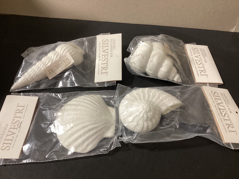 Vintage Silvestri fine bone china seashell ornaments